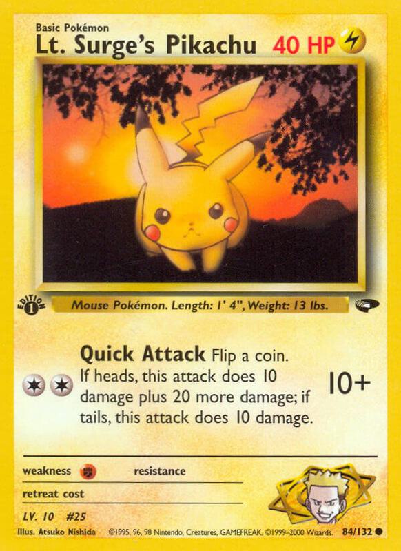 Lt. Surge's Pikachu 084/132 - Gym Challenge