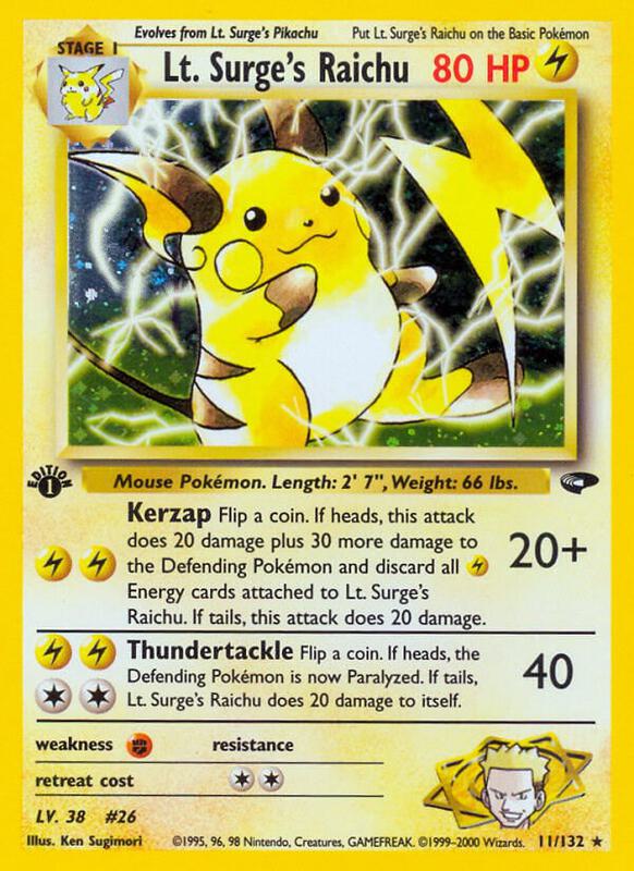 Lt. Surge's Raichu 011/132 - Gym Challenge