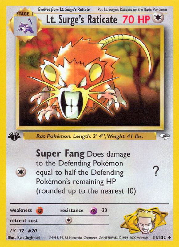 Lt. Surge's Raticate 051/132 - Gym Heroes