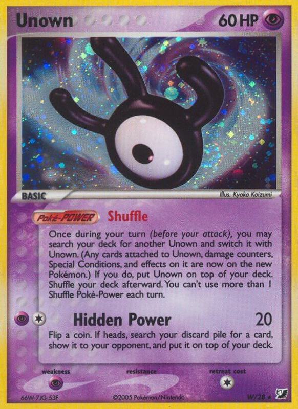 Karta Pokemon Unown (W) - Unseen Forces W/28