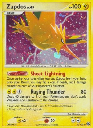 Zapdos 14/100 - Majestic Dawn