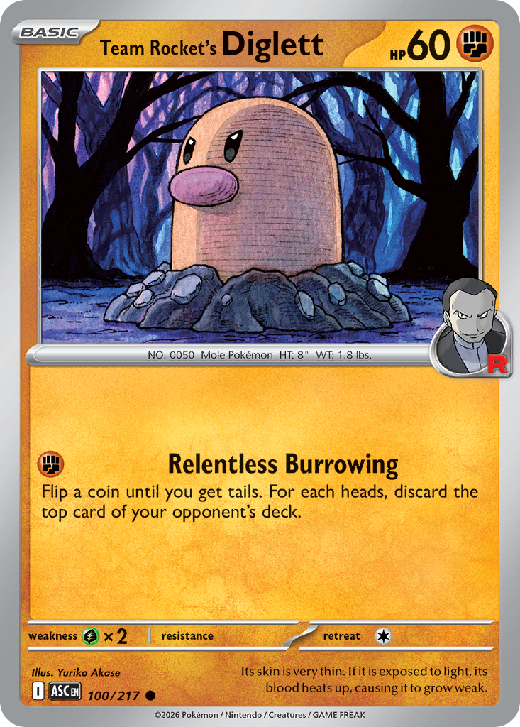Team Rocket's Diglett - 100/217 - ME2.5: Ascended Heroes 100/217/ ( ASC 100 )