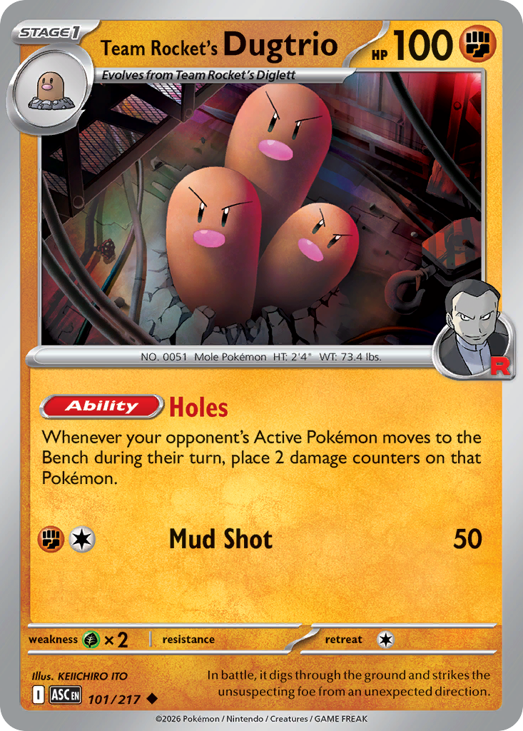 Team Rocket's Dugtrio - 101/217 - ME2.5: Ascended Heroes 101/217/ ( ASC 101 )