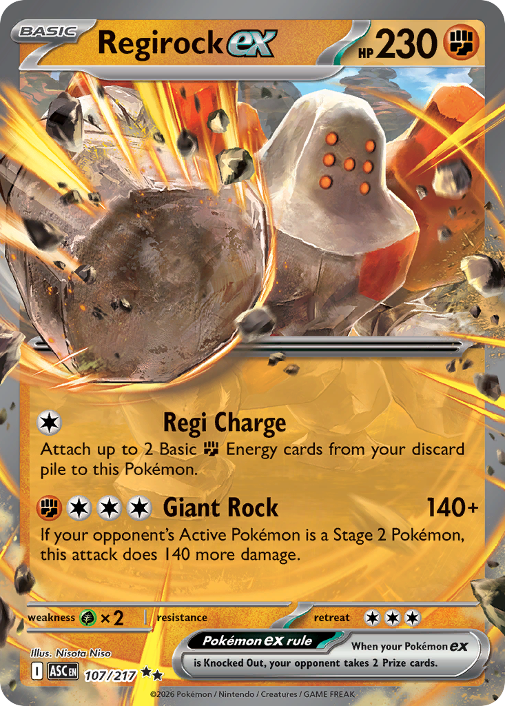 Regirock ex - 107/217 - ME2.5: Ascended Heroes 107/217/ ( ASC 107 )