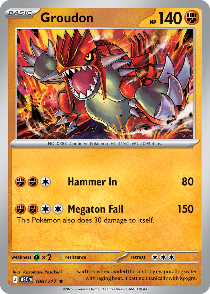 Groudon - 108/217 - ME2.5: Ascended Heroes 108/217/ ( ASC 108 )