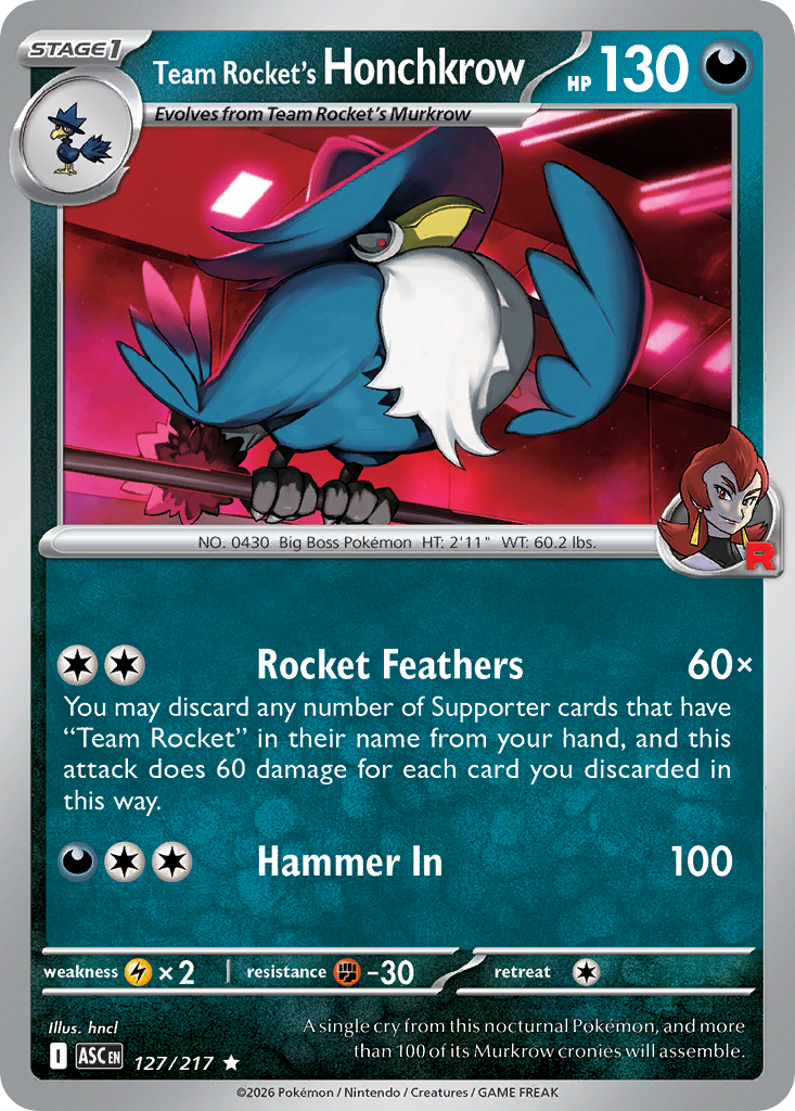 Team Rocket's Honchkrow - 127/217 - ME2.5: Ascended Heroes 127/217/ ( ASC 127 )