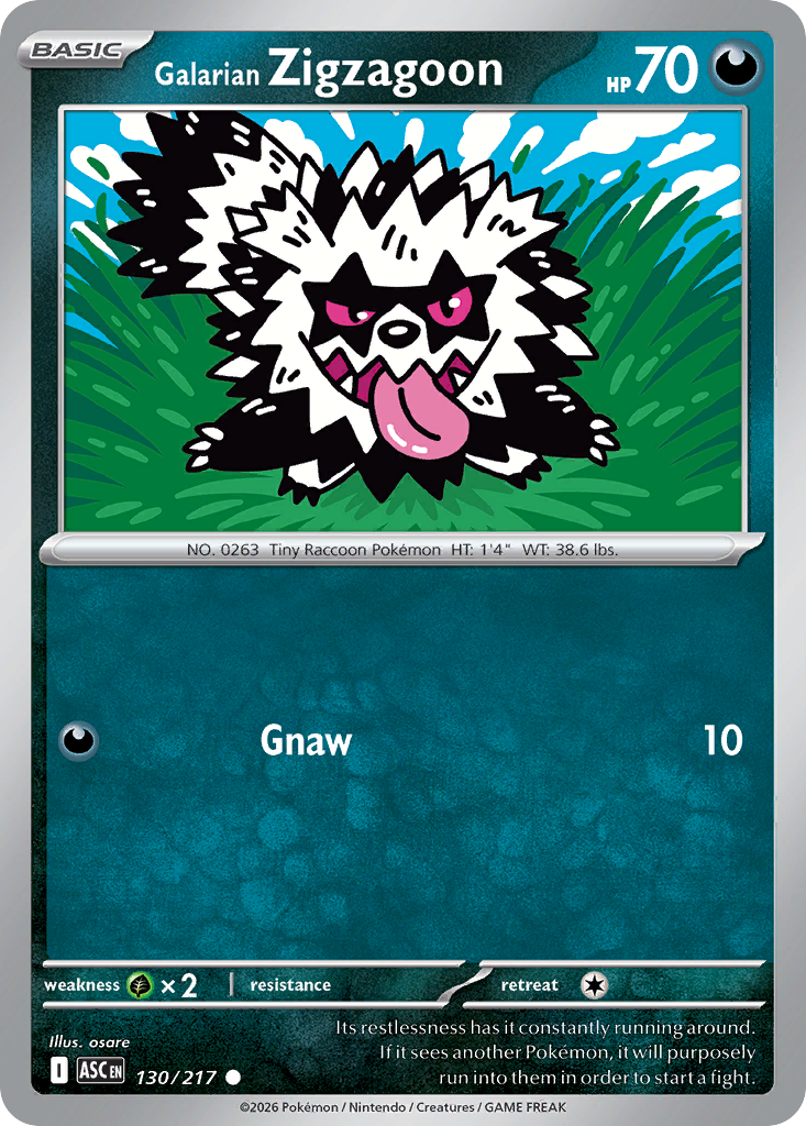 Galarian Zigzagoon - 130/217 - ME2.5: Ascended Heroes 130/217/ ( ASC 130 )