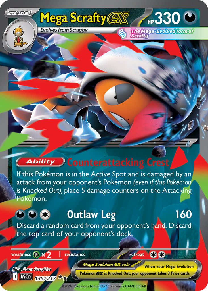 Mega Scrafty ex - 135/217 - ME2.5: Ascended Heroes 135/217/ ( ASC 135 )