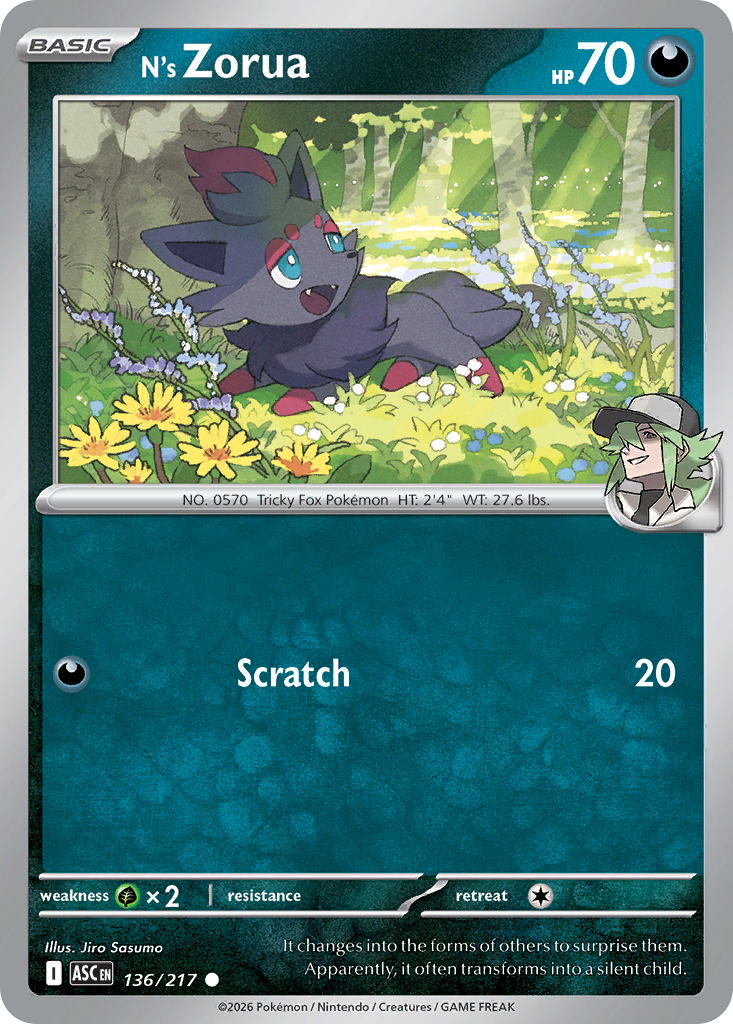 N's Zorua - 136/217 - ME2.5: Ascended Heroes 136/217/ ( ASC 136 )