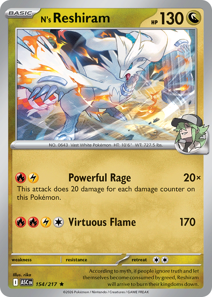 N's Reshiram - 154/217 - ME2.5: Ascended Heroes 154/217/ ( ASC 154 )