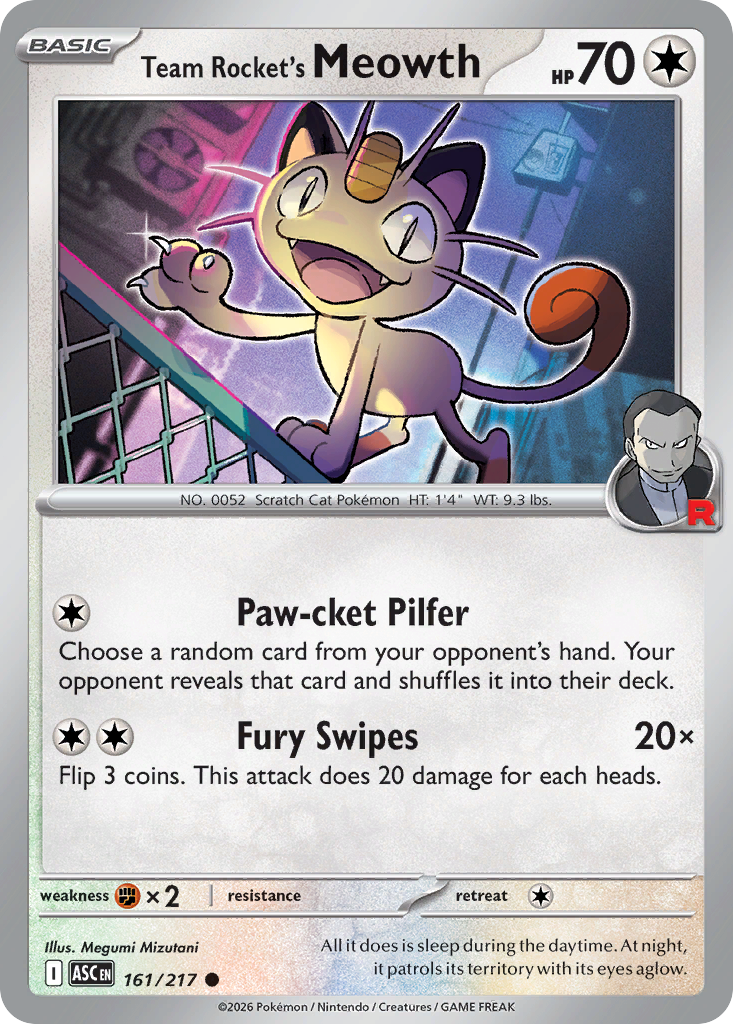 Team Rocket's Meowth - 161/217 - ME2.5: Ascended Heroes 161/217/ ( ASC 161 )