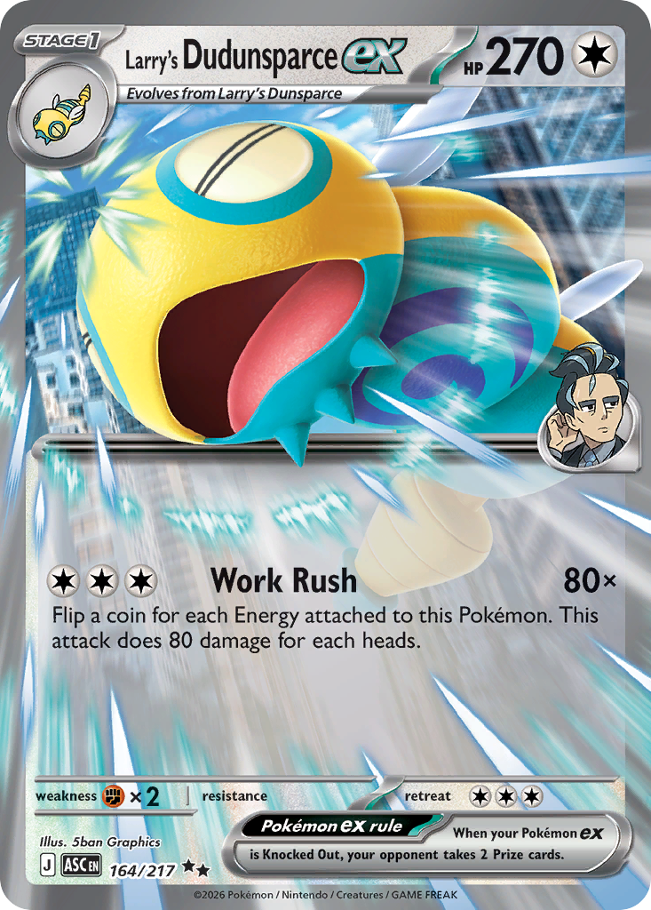 Larry's Dudunsparce ex - 164/217 - ME2.5: Ascended Heroes 164/217/ ( ASC 164 )
