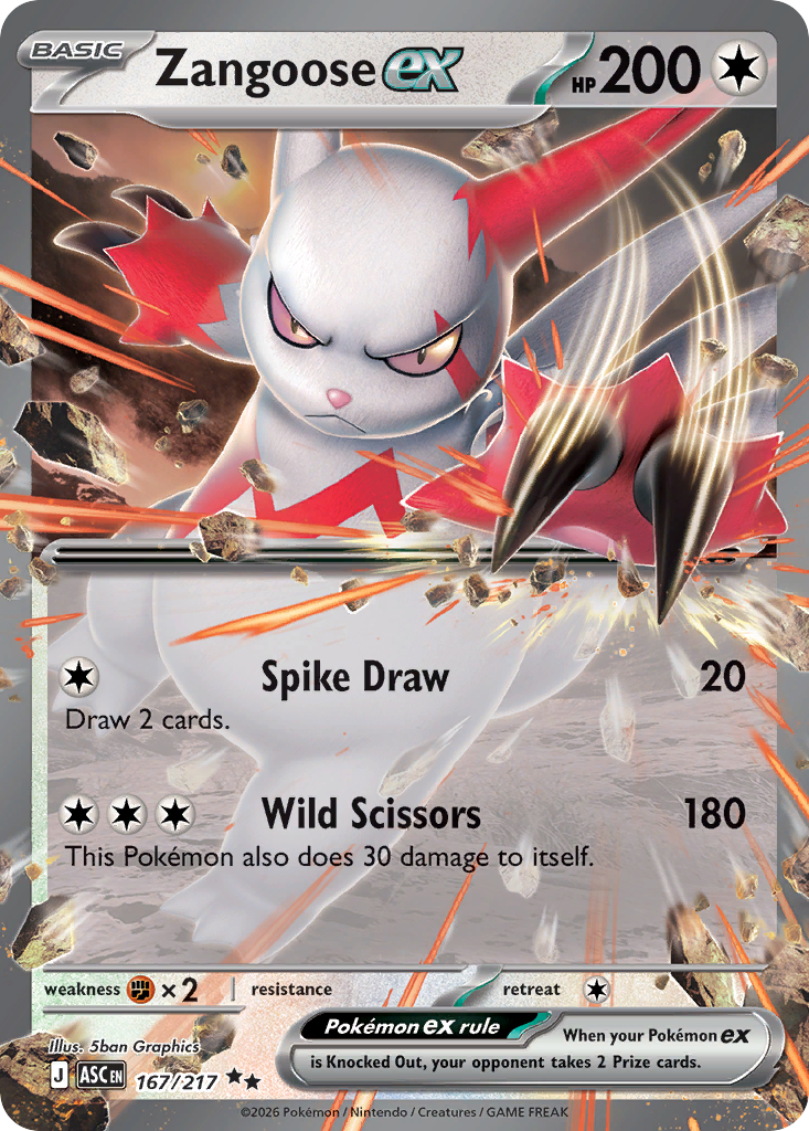 Zangoose ex - 167/217 - ME2.5: Ascended Heroes 167/217/ ( ASC 167 )