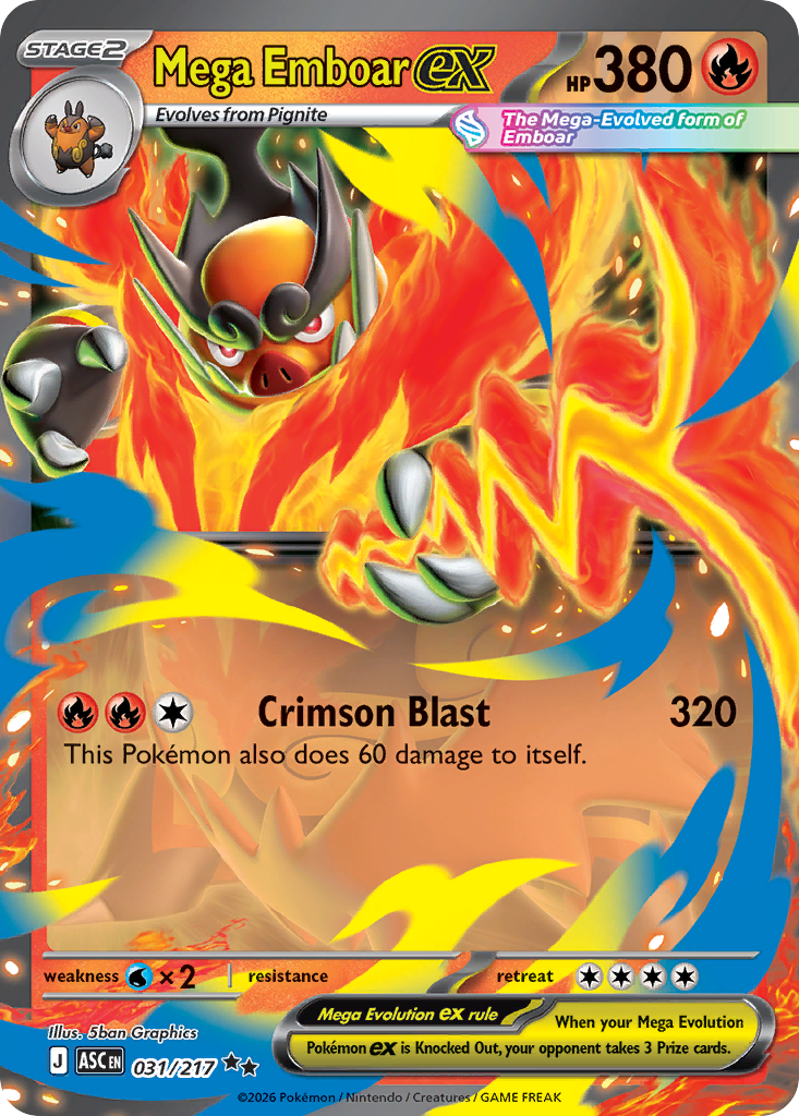 Mega Emboar ex - 31/217 - ME2.5: Ascended Heroes 31/217/ ( ASC 31 )