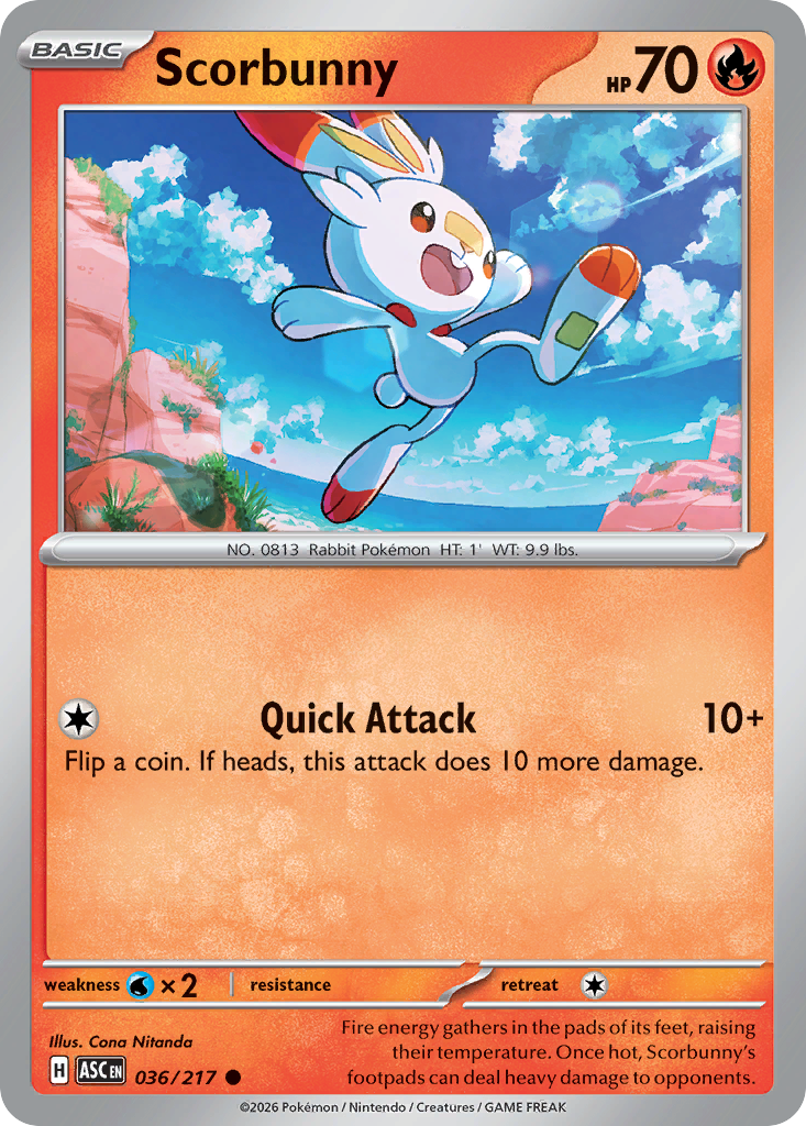 Scorbunny - 36/217 - ME2.5: Ascended Heroes 36/217/ ( ASC 36 )