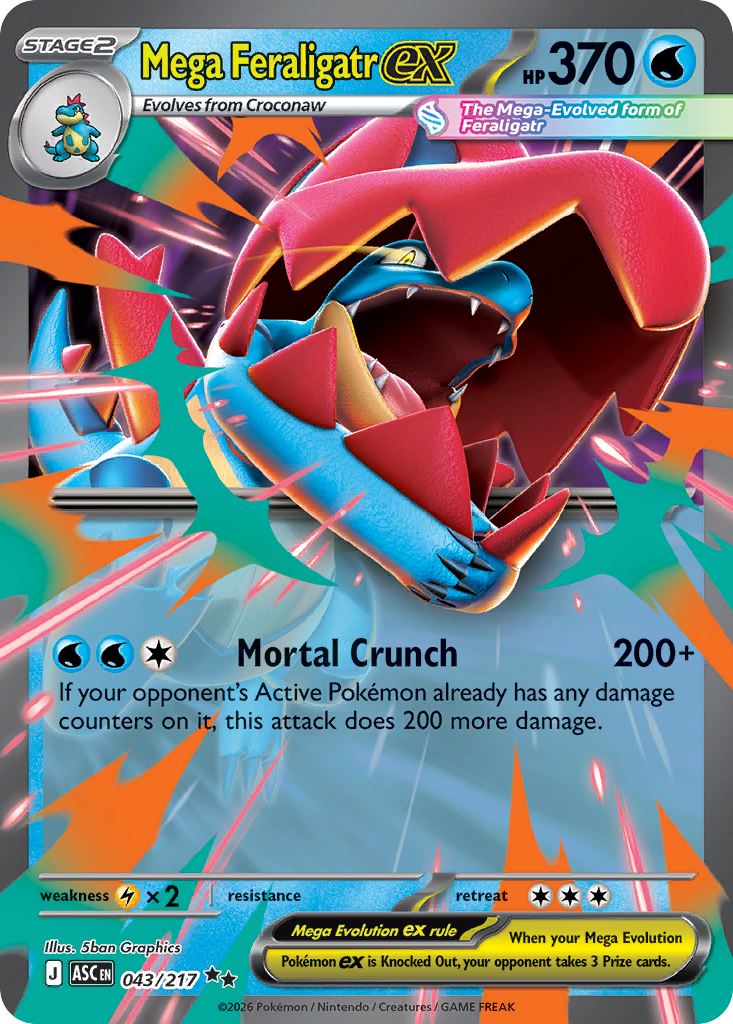 Mega Feraligatr ex - 43/217 - ME2.5: Ascended Heroes 43/217/ ( ASC 43 )