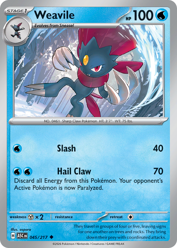 Weavile - 45/217 - ME2.5: Ascended Heroes 45/217/ ( ASC 45 )