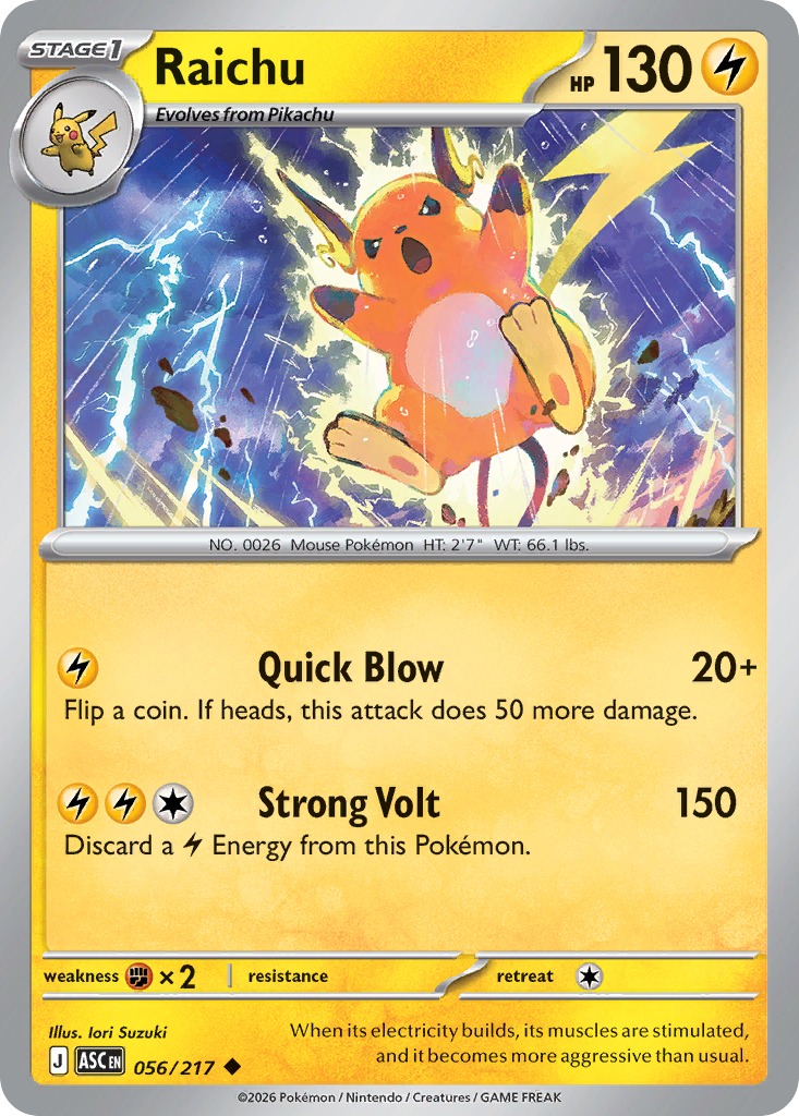 Raichu - 56/217 - ME2.5: Ascended Heroes 56/217/ ( ASC 56 )