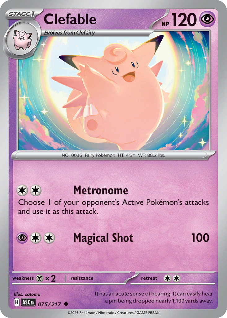 Clefable - 75/217 - ME2.5: Ascended Heroes 75/217/ ( ASC 75 )