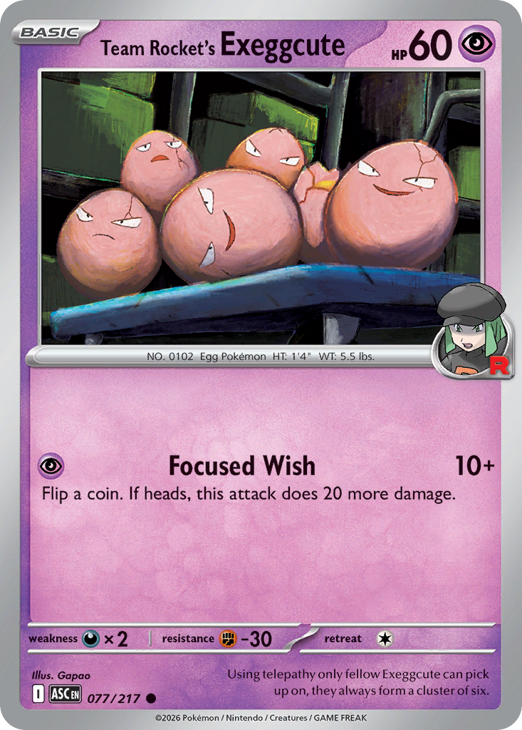 Team Rocket's Exeggcute - 77/217 - ME2.5: Ascended Heroes 77/217/ ( ASC 77 )