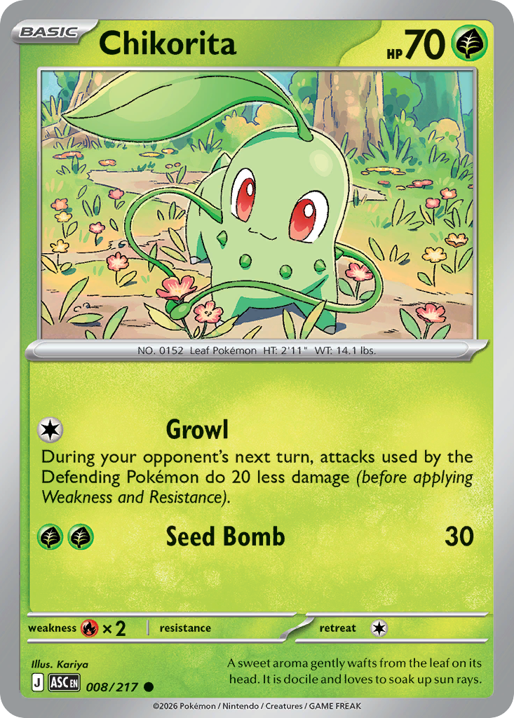 Chikorita - 8/217 - ME2.5: Ascended Heroes 8/217/ ( ASC 8 )