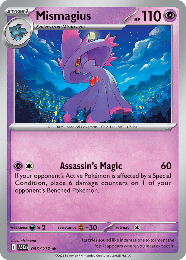 Mismagius - 86/217 - ME2.5: Ascended Heroes 86/217/ ( ASC 86 )