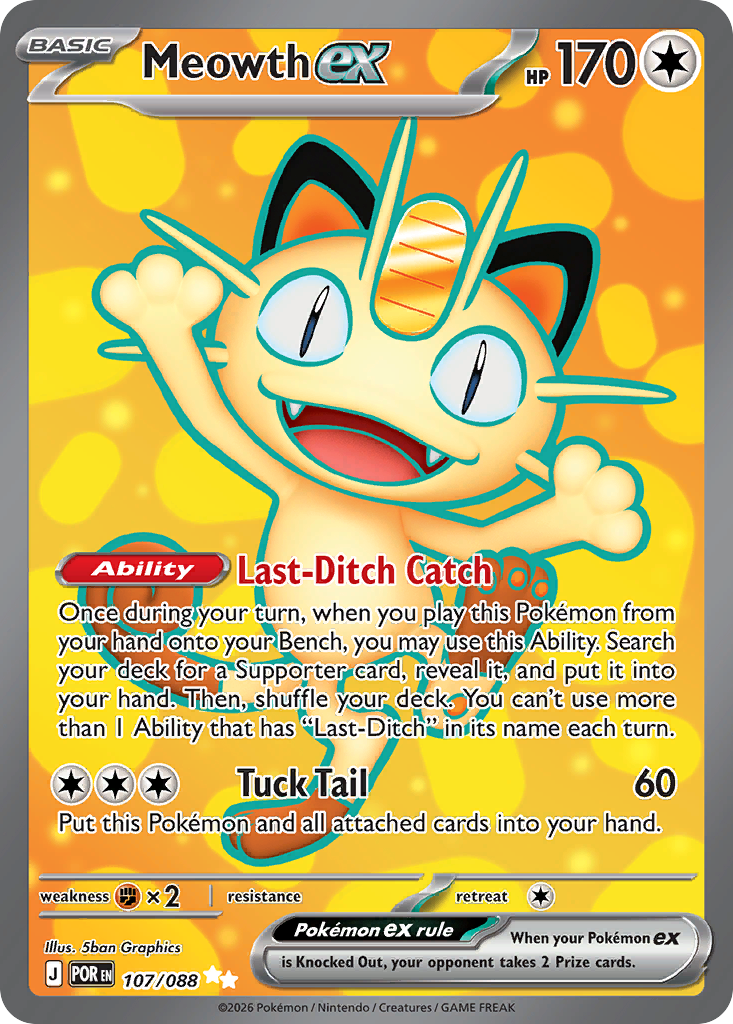 Meowth ex - 107/88 - ME03: Perfect Order 107/88/ ( POR 107 )