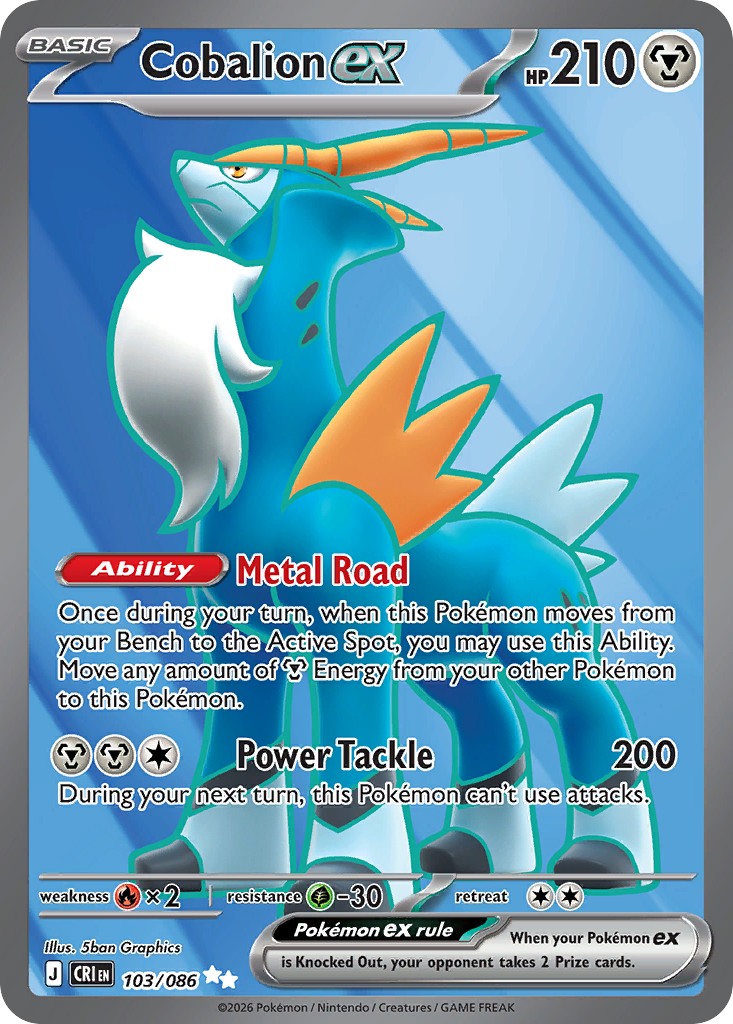 Cobalion ex - 103/86 - ME04: Chaos Rising 103/86/ ( CRI 103 )