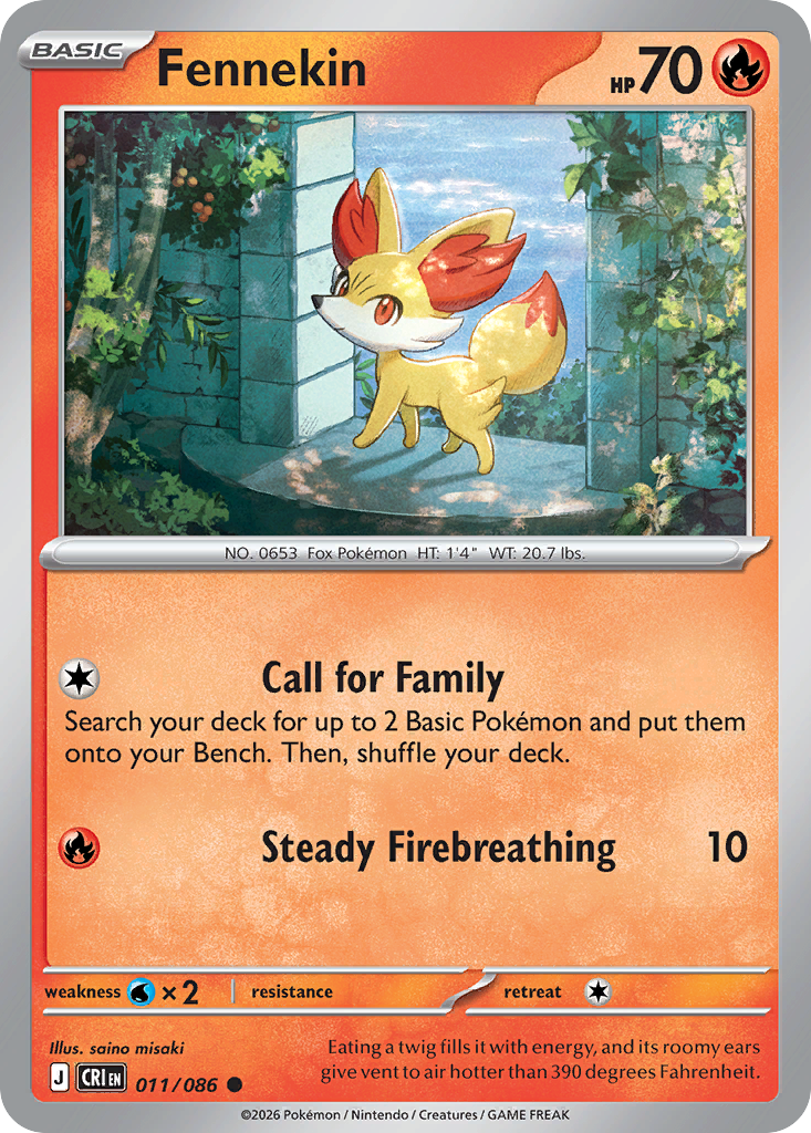 Fennekin - 11/86 - ME04: Chaos Rising 11/86/ ( CRI 11 )