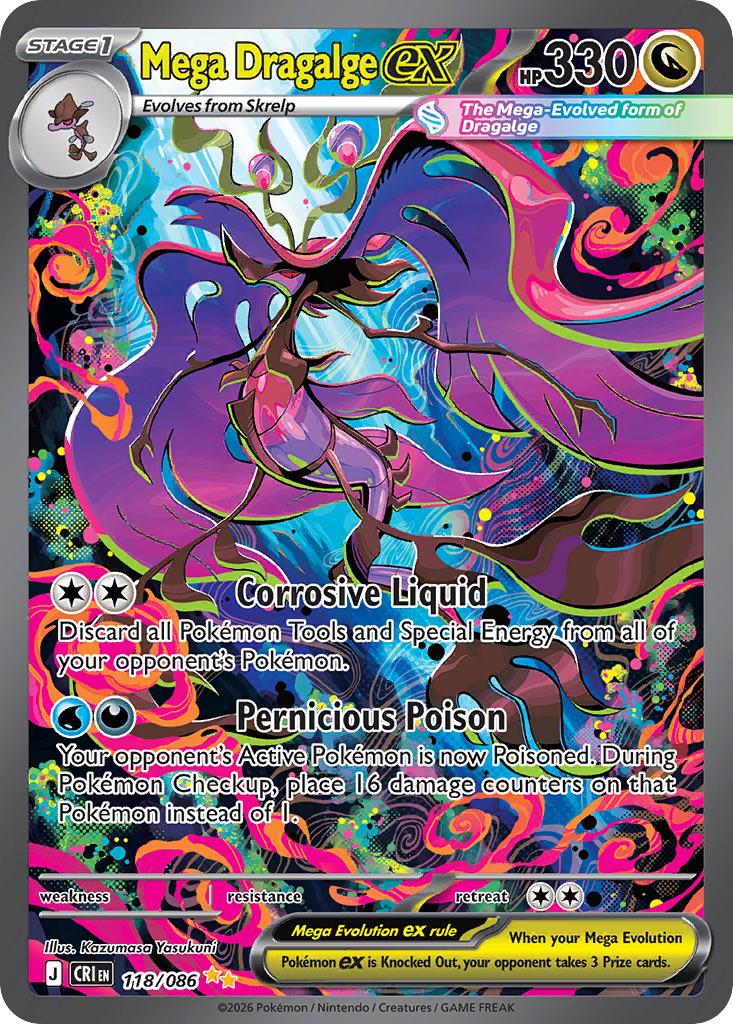 Mega Dragalge ex - 118/86 - ME04: Chaos Rising 118/86/ ( CRI 118 )