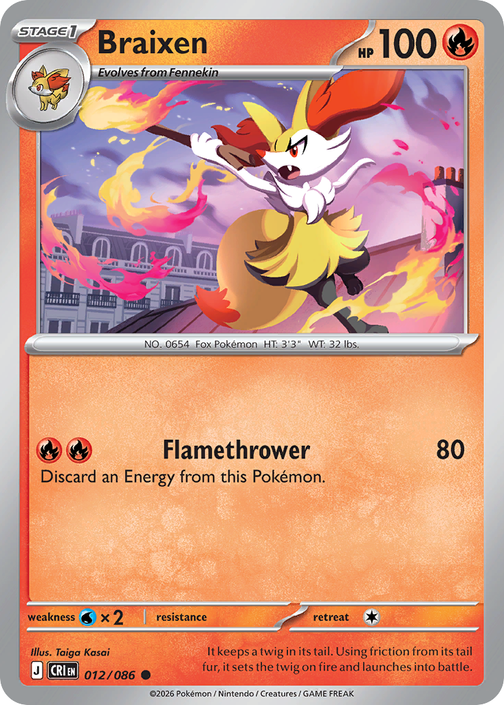 Braixen - 12/86 - ME04: Chaos Rising 12/86/ ( CRI 12 )