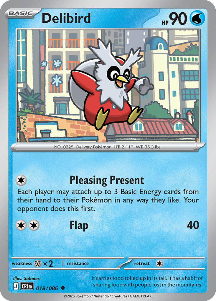 Delibird - 18/86 - ME04: Chaos Rising 18/86/ ( CRI 18 )