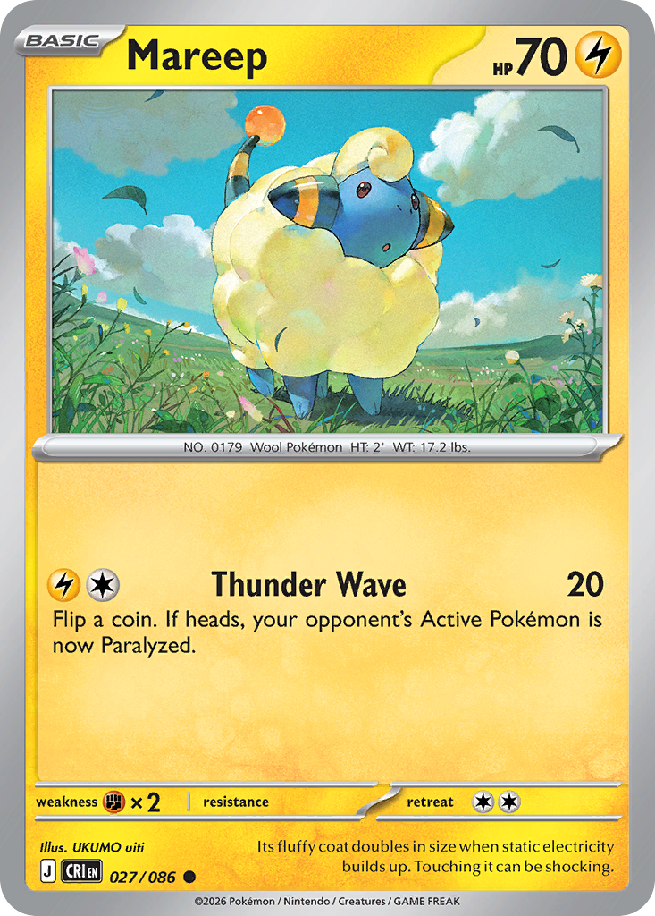 Mareep - 27/86 - ME04: Chaos Rising 27/86/ ( CRI 27 )