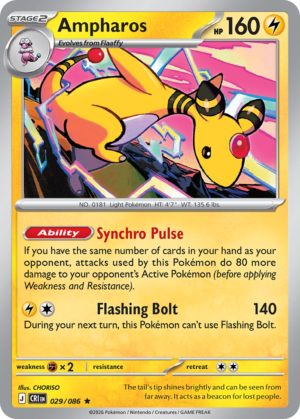 Ampharos - 29/86 - ME04: Chaos Rising 29/86/ ( CRI 29 )