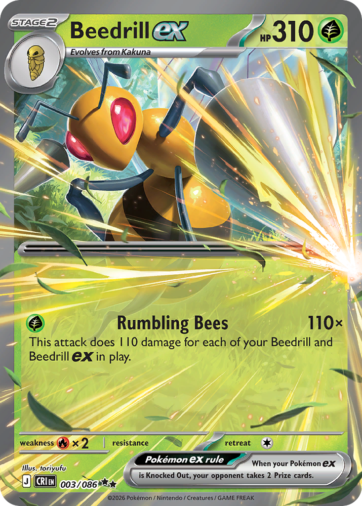 Beedrill ex - 3/86 - ME04: Chaos Rising 3/86/ ( CRI 3 )