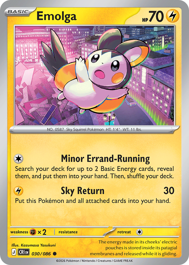 Emolga - 30/86 - ME04: Chaos Rising 30/86/ ( CRI 30 )