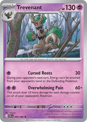 Trevenant – 39/86 – ME04: Chaos Rising 39/86/ ( CRI 39 )