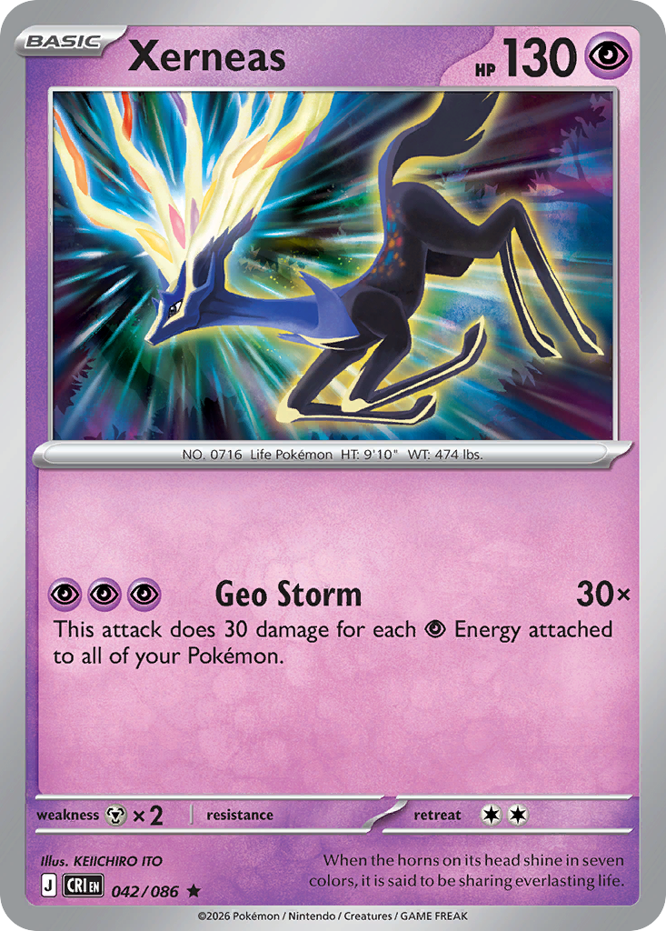 Xerneas - 42/86 - ME04: Chaos Rising 42/86/ ( CRI 42 )