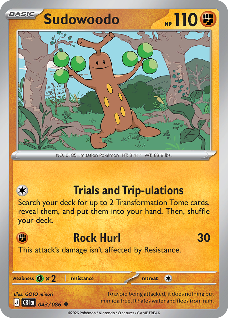 Sudowoodo - 43/86 - ME04: Chaos Rising 43/86/ ( CRI 43 )