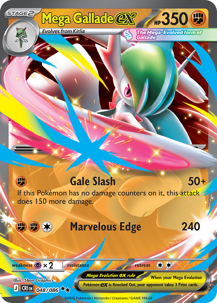 Mega Gallade ex - 48/86 - ME04: Chaos Rising 48/86/ ( CRI 48 )