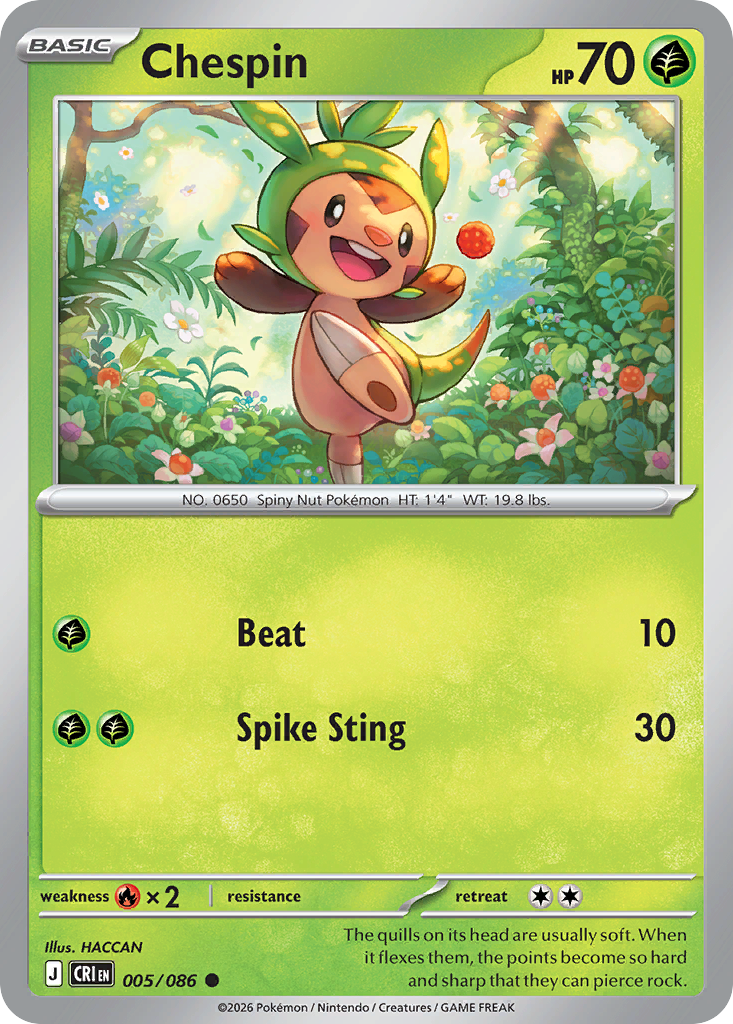 Chespin - 5/86 - ME04: Chaos Rising 5/86/ ( CRI 5 )