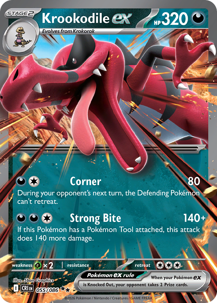 Krookodile ex - 55/86 - ME04: Chaos Rising 55/86/ ( CRI 55 )