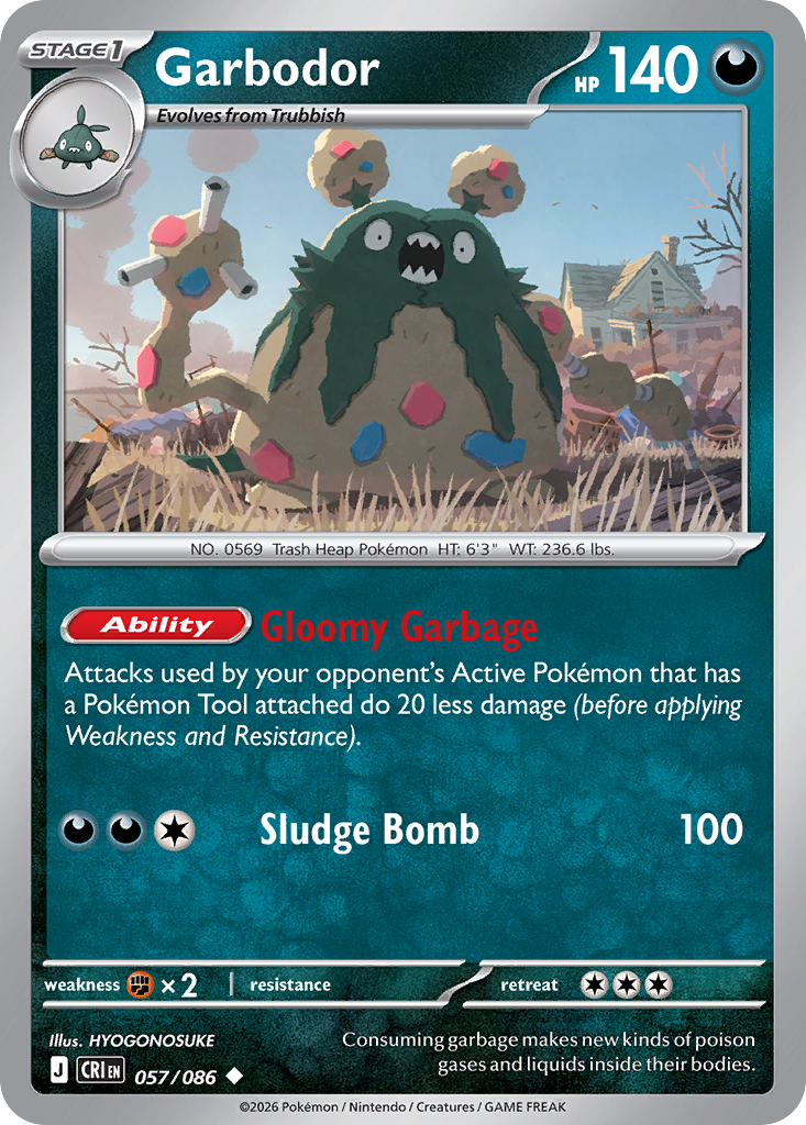 Garbodor - 57/86 - ME04: Chaos Rising 57/86/ ( CRI 57 )