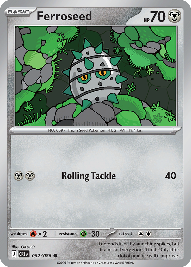 Ferroseed - 62/86 - ME04: Chaos Rising 62/86/ ( CRI 62 )