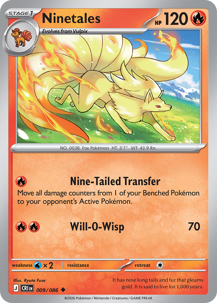Ninetales - 9/86 - ME04: Chaos Rising 9/86/ ( CRI 9 )