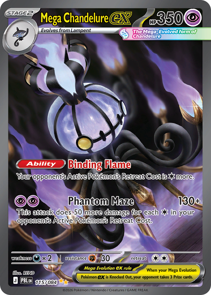 Mega Chandelure ex - 115/84 - ME05: Pitch Black 115/84/ ( PBL 115 )