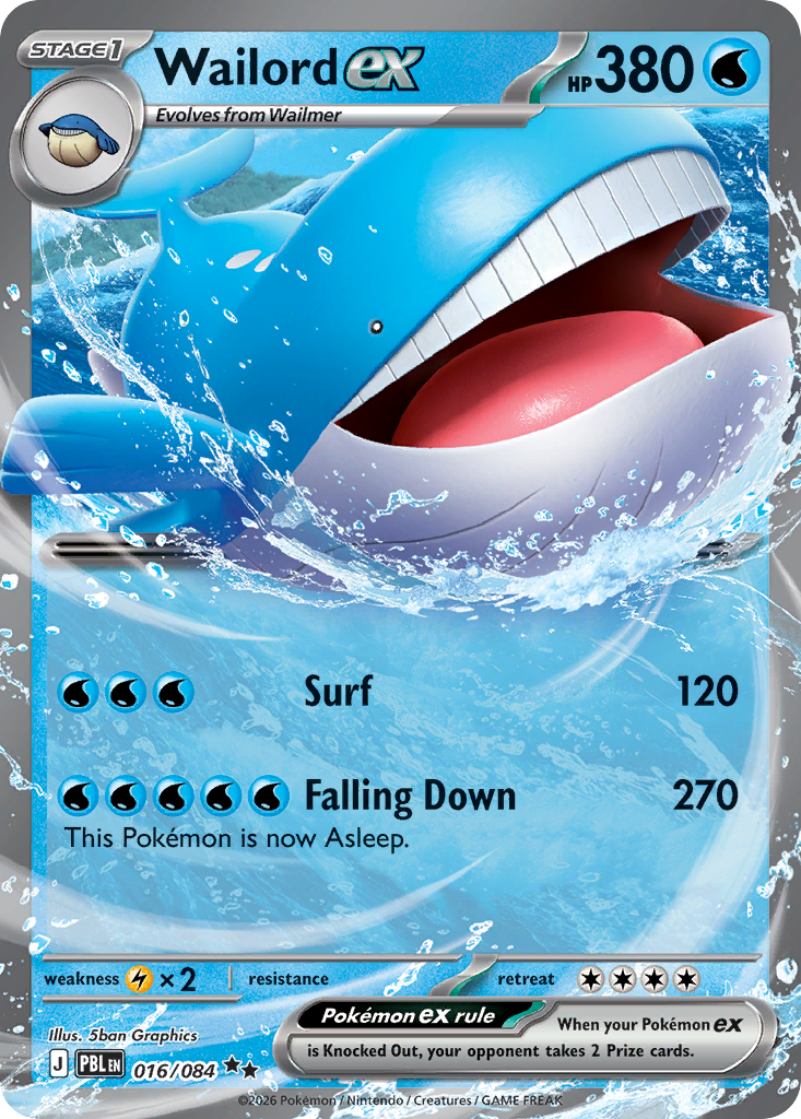 Wailord ex - 16/84 - ME05: Pitch Black 16/84/ ( PBL 16 )