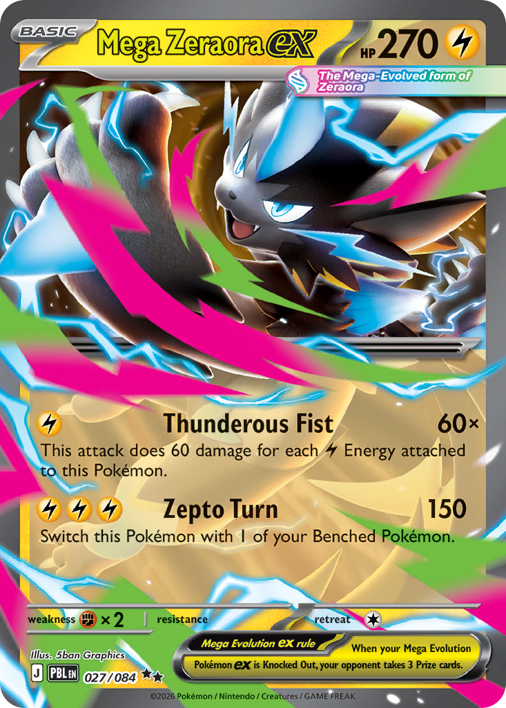 Mega Zeraora ex - 27/84 - ME05: Pitch Black 27/84/ ( PBL 27 )