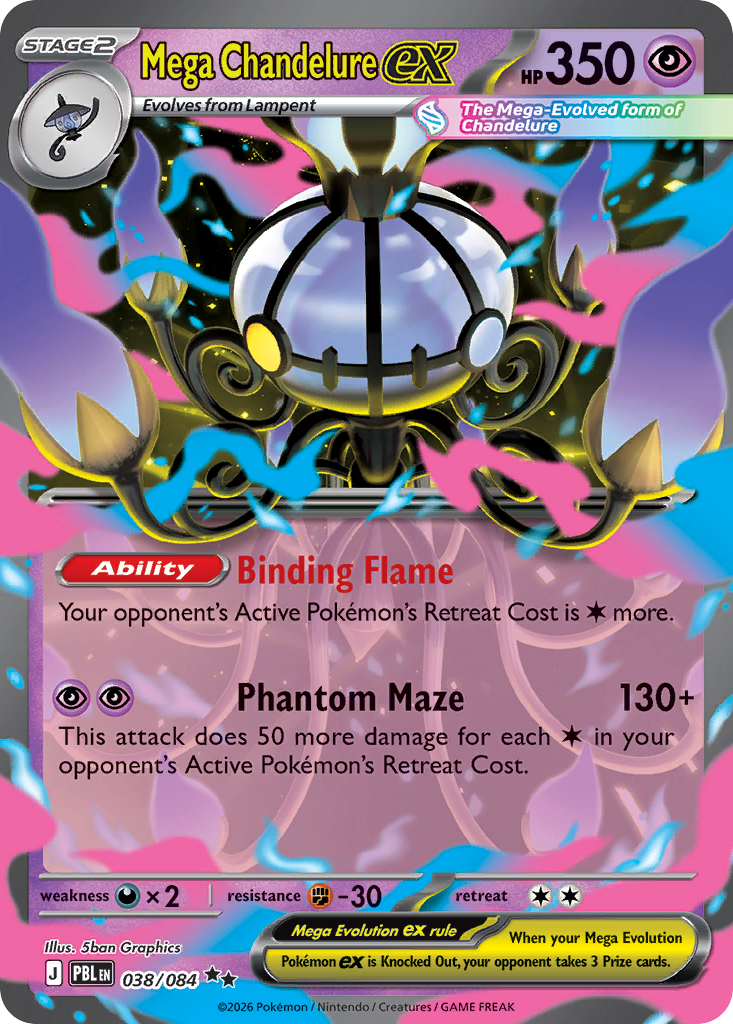 Mega Chandelure ex - 38/84 - ME05: Pitch Black 38/84/ ( PBL 38 )