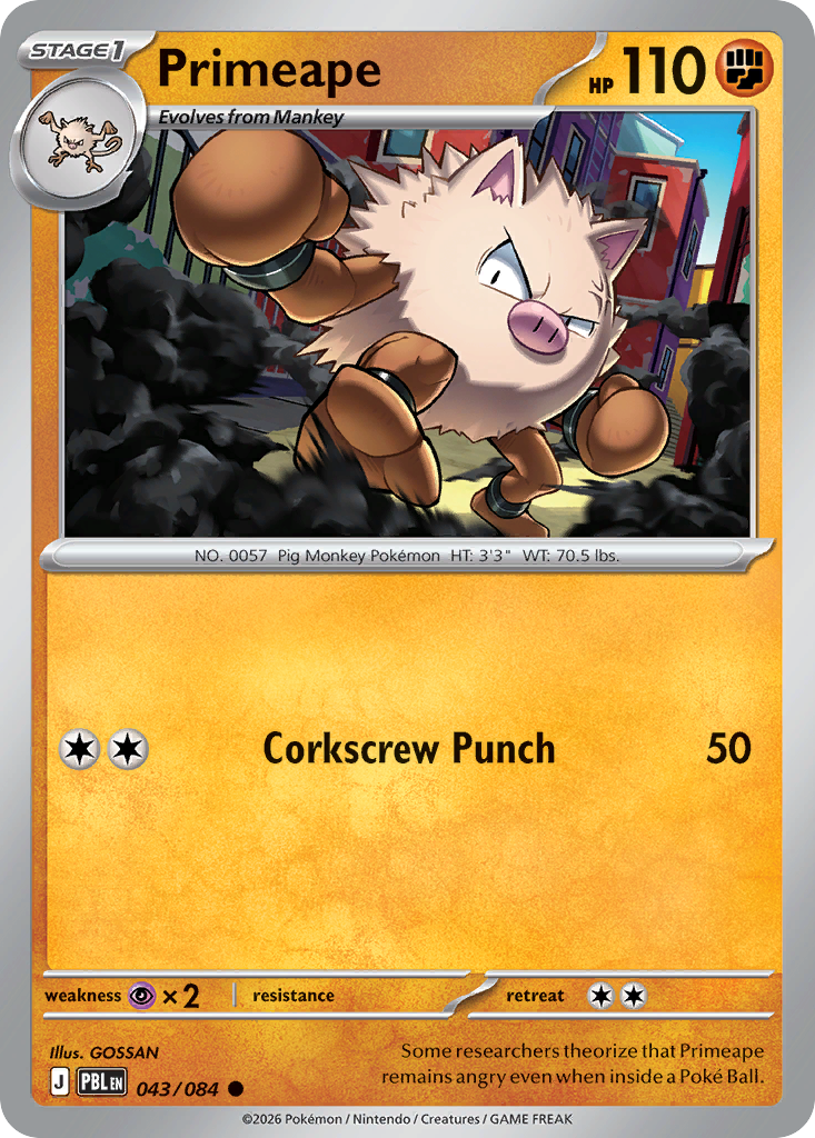 Primeape - 43/84 - ME05: Pitch Black 43/84/ ( PBL 43 )